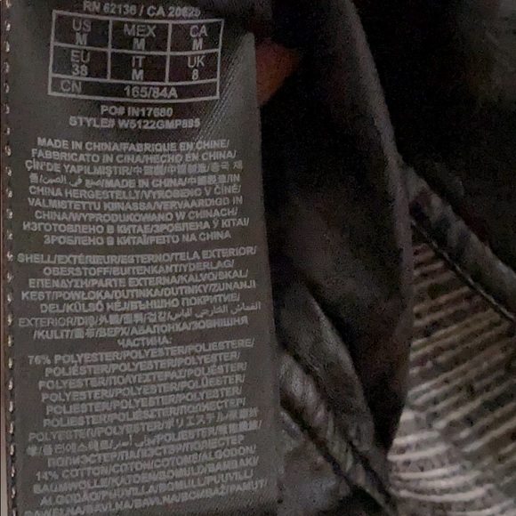 GUESS Tweed Vegan Leather Moto Jacket Size M - Picture 8 of 10